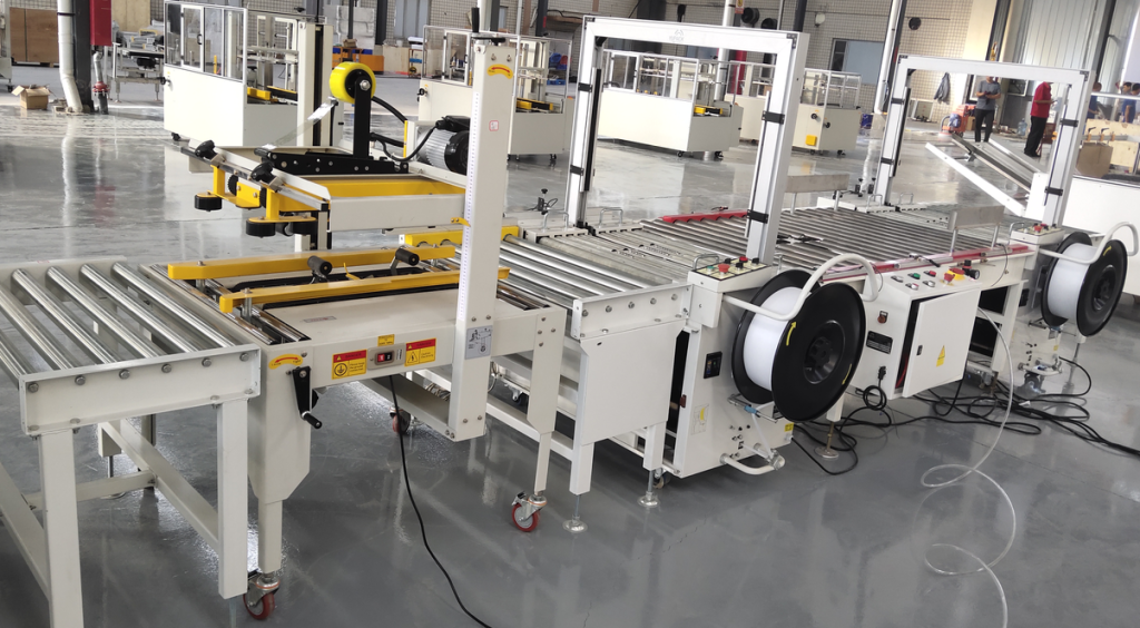 Линия для упаковки коробок стреппинг лентой MH-102A