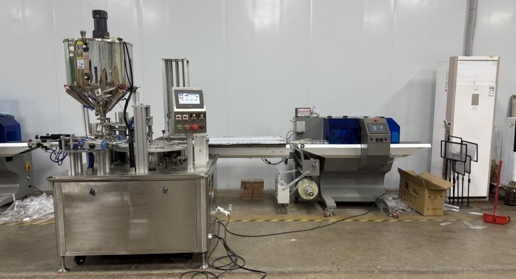 Линия для розлива меда в пластиковые ложки и упаковки в пакет YW-R2