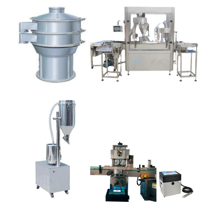 Линия для просеивания и фасовки сыпучей продукции в бутылки JJ-500 